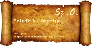Sziráki Orsolya névjegykártya