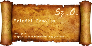 Sziráki Orsolya névjegykártya