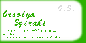 orsolya sziraki business card
